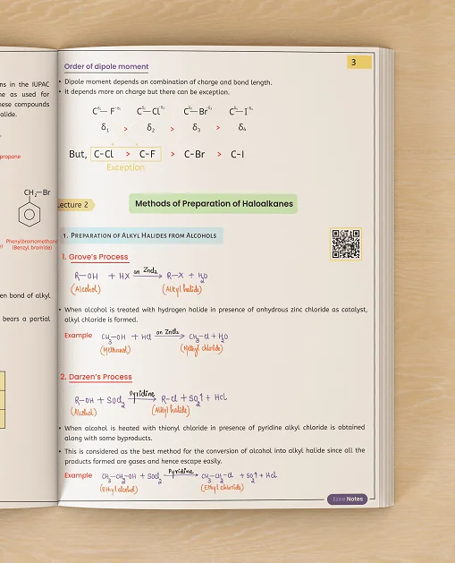 A chemistry page with a QR code
