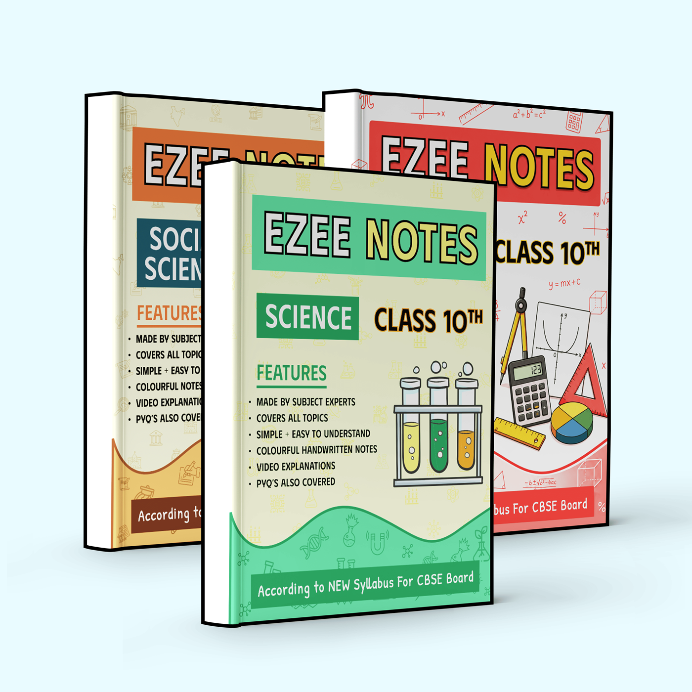 .Science + Maths + Social Science Combo for Class 10 CBSE – Ezee Notes